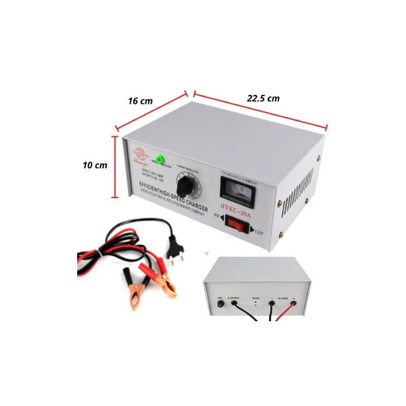 Cargador De Batería Para Automóvil 12 Volts 20 Amperes
