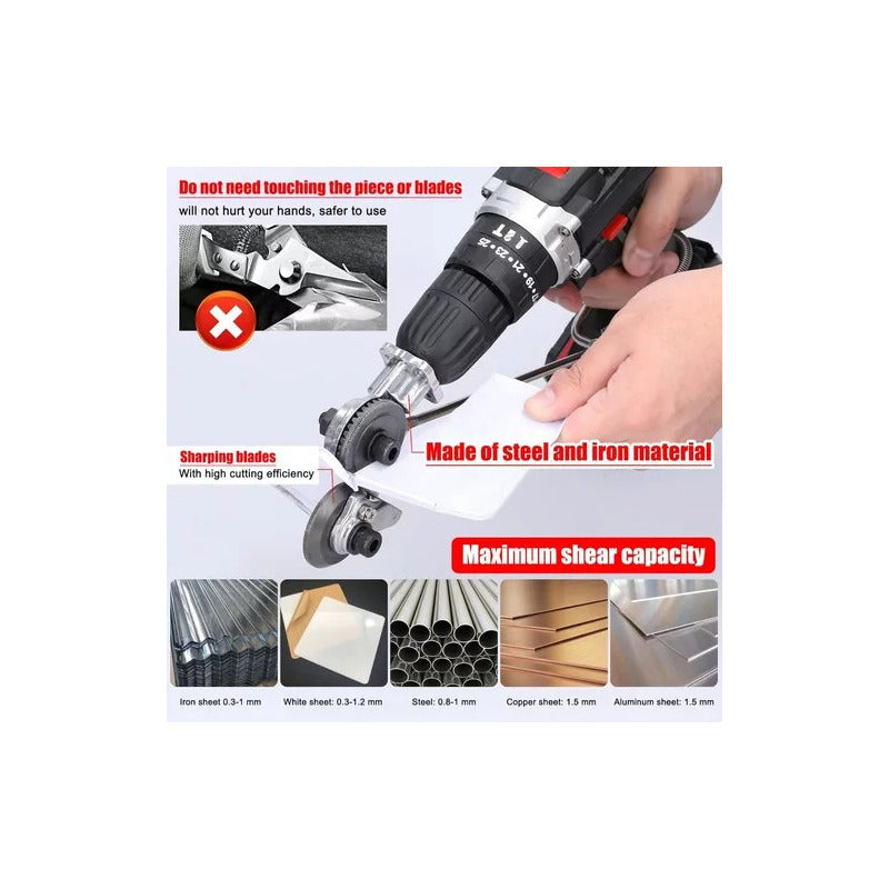 Adaptador De Taladro Auxiliar Para Cortar Laminas Metalicas