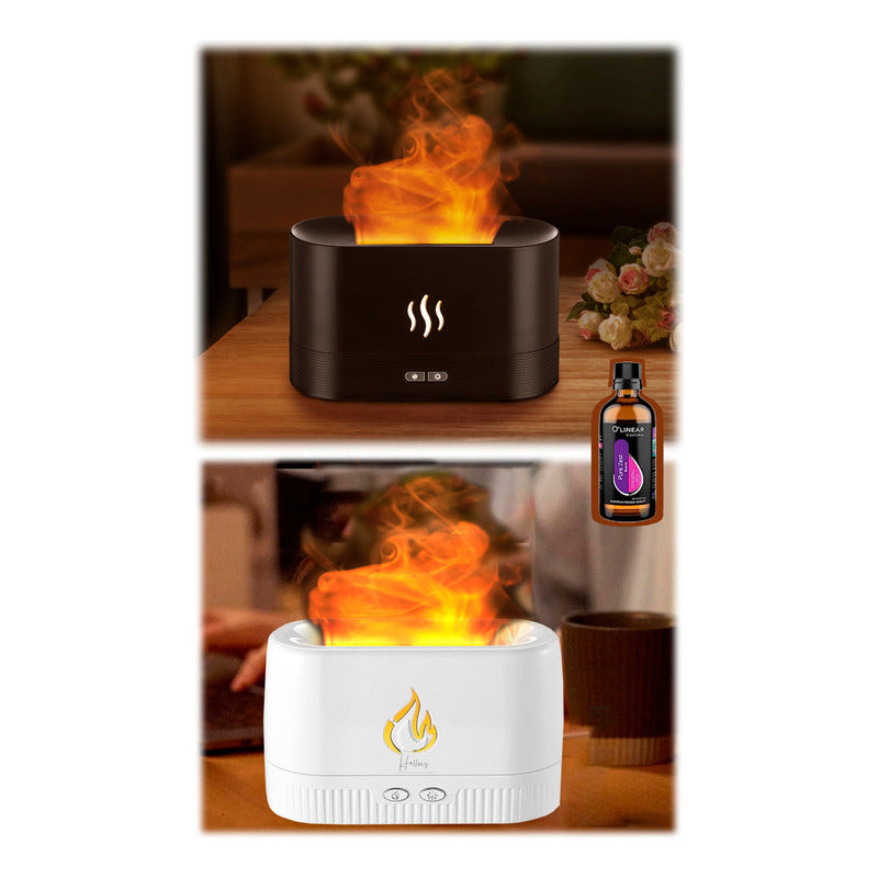Humidificador Flama Difusor De Aroma Efecto + Esencia