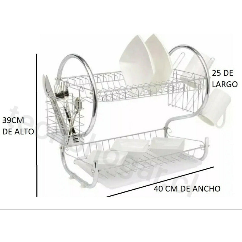 Secador De Platos Nuevo Acero Inoxidable Blanco