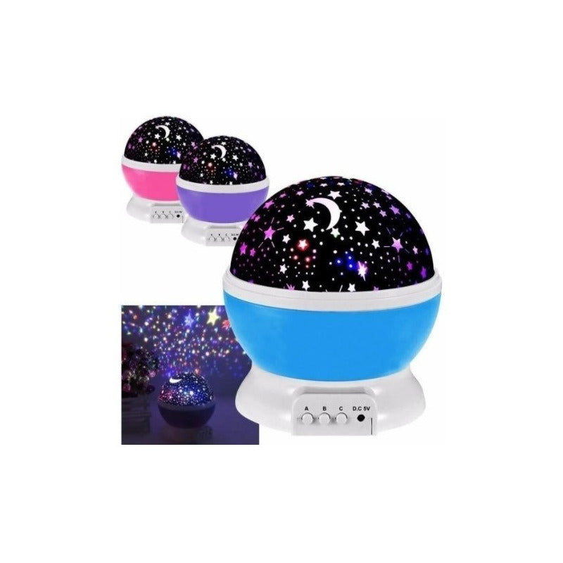 Espanta Cuco 2 En 1 Lampara Y Proyector, Azul, Rosa Y Morado