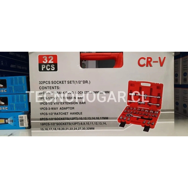 Caja De Dados 32 Piezas De 1/2 Chicharra Grande Herramientas