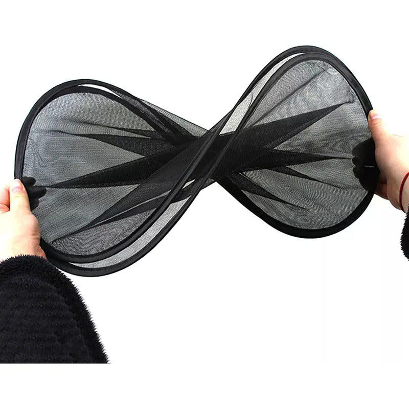 Set 2 Sombrillas Ventana Lateral Negro S 44x36cm Triangular