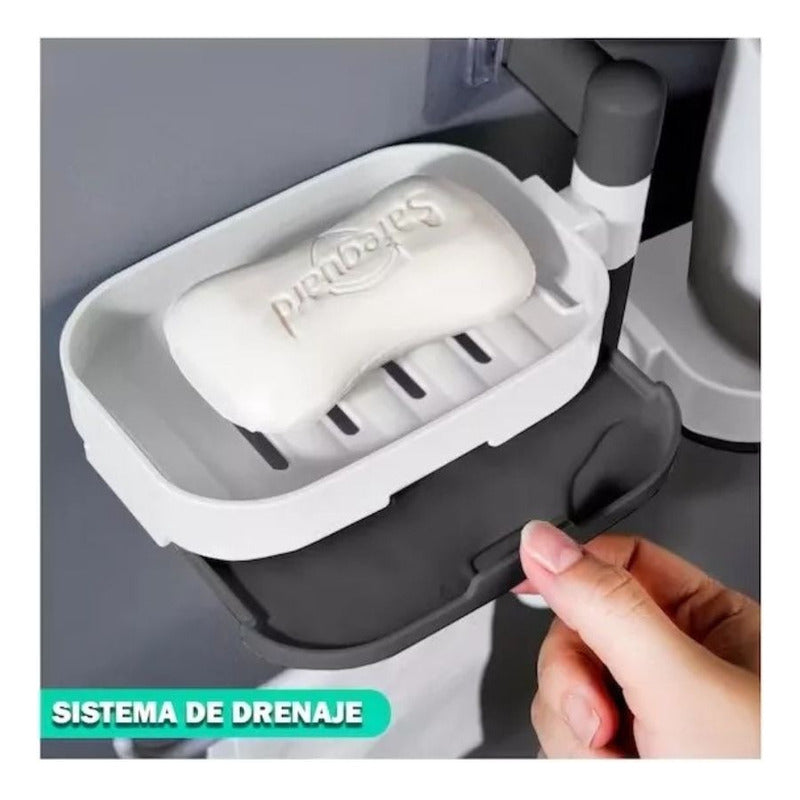 Jabonera Organizador De Ducha Toallas Giratoria Baño Repisa