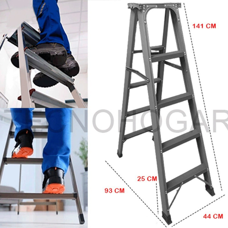 Escalera Plegable Reforzada Metálica 4 Peldaños
