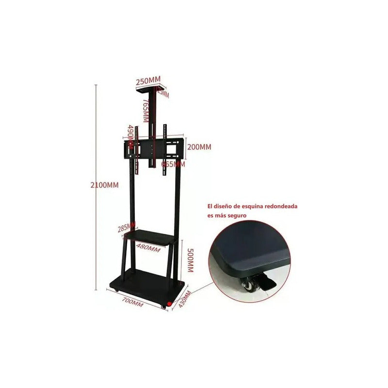 Soporte De Tv Con Ruedas 32 A 70 Pedestal Soporte Móvil
