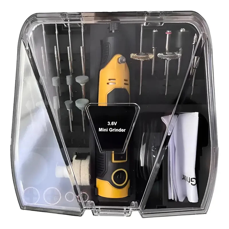 Mini Dremel Inalámbrico Recargable Con Maleta Y 35 Piezas 50/60hz 10 W