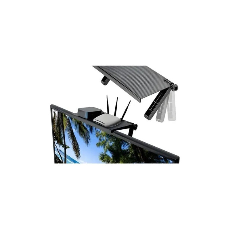 Soporte Repisa Plegable Para Decodificador Parte Superior Tv Negro