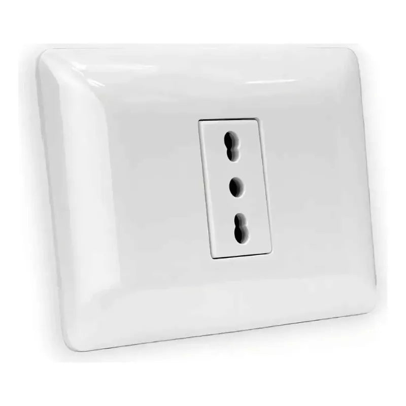 Pack X6 Toma Simple 10a 250v Blanco Enchufe Tomacorriente Blanco