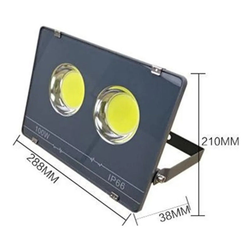 Foco Led 100w Plano Proyector Exterior Estadio Ip66 Base