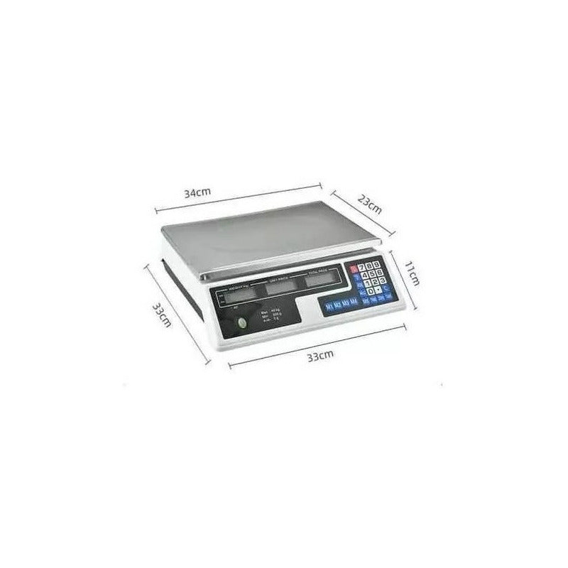Balanza Pesa Digital Negocio 40kilos Recargable O 220v Gris Oscuro