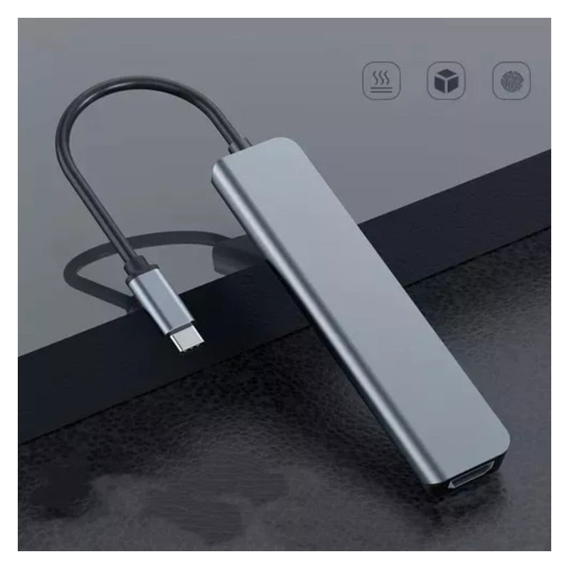 Hub 7 En 1 Usb C Usb 3 Hdmi 4k Pd Lan Rj45 Gigabit