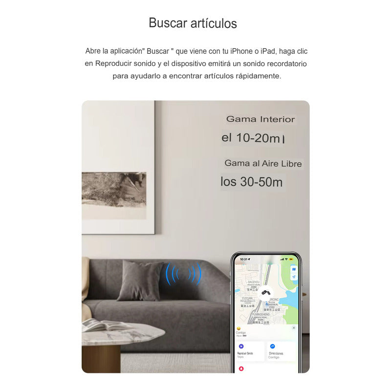 Rastreador Smart Tag Localizador Gps Compatible Con iPhone