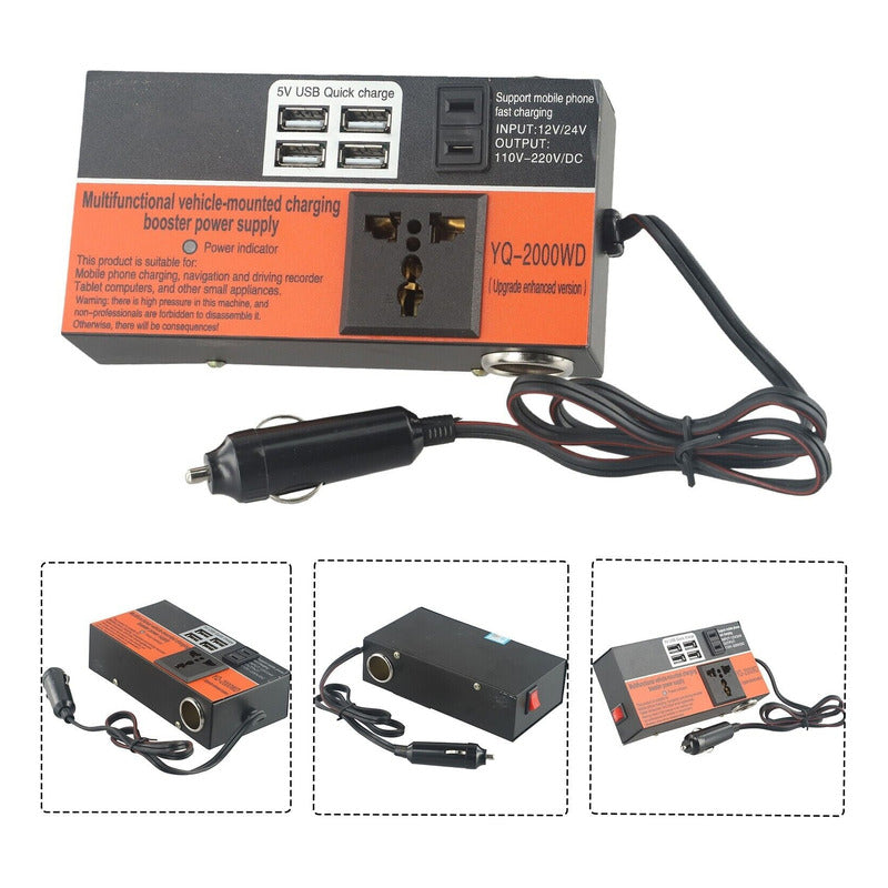Inversor De Voltaje 1500w 12-220v Convertidor Multiproposito