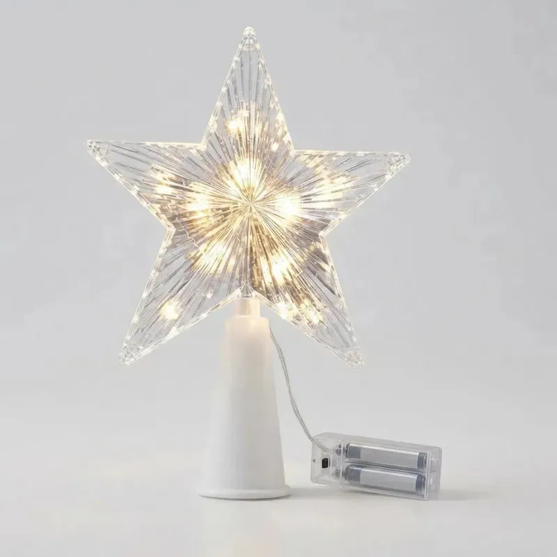 Estrella Navidad Led Calida 19cm Punta Arbol Decorativa