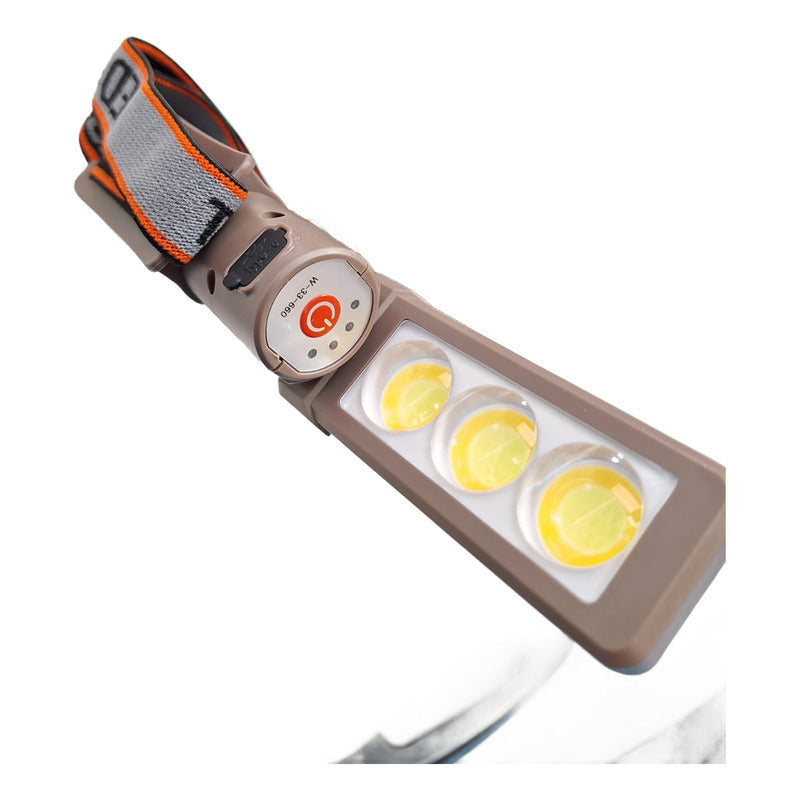Linterna Minera Recargable 3 Luces Resistente A La Lluvia