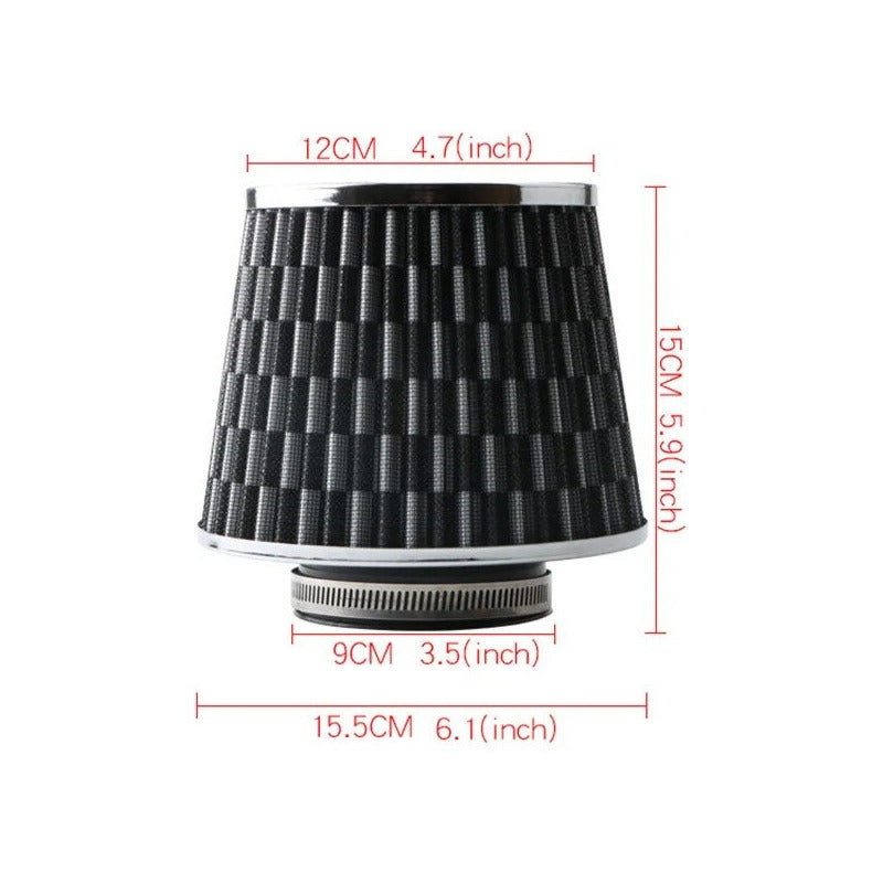 Filtro De Aire Cónico Universal Alto Flujo Para Autos 76mm