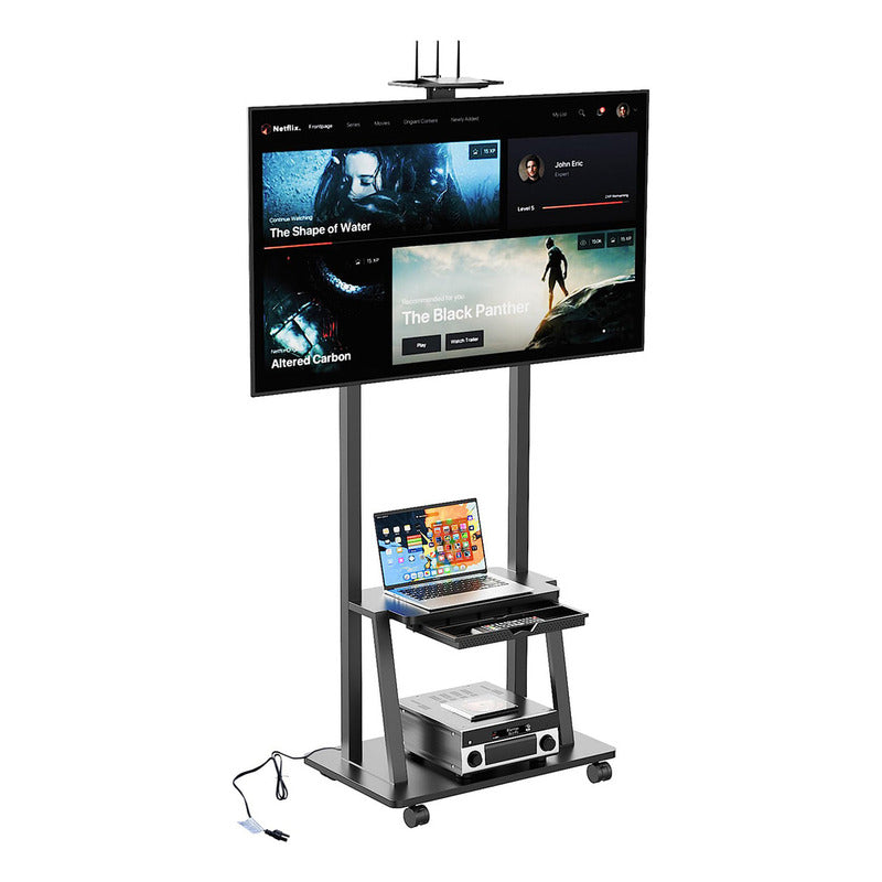 Soporte Tv Móvil Ruedas 32-70 Negro Altura Ajustable Ruisu 1700