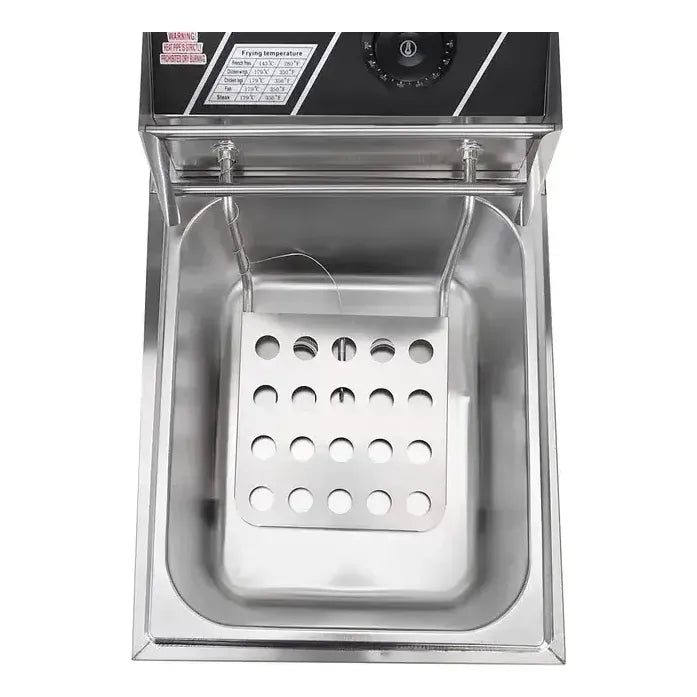 Freidora Eléctrica Con Tapa Regulador Y Adaptador Incluido Plateado 50/60hz