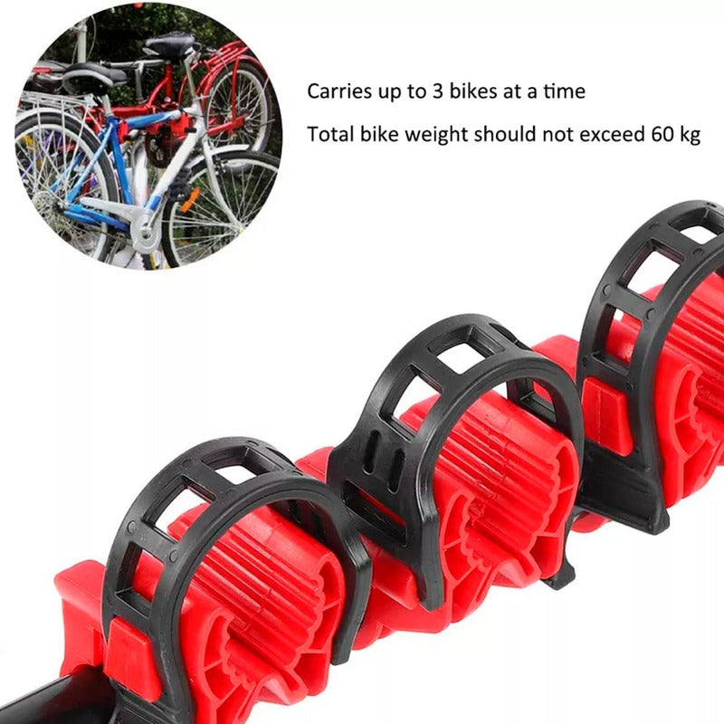 Porta Bicicleta Auto Soporte Con Capacidad Para 3 Bicicletas Negro
