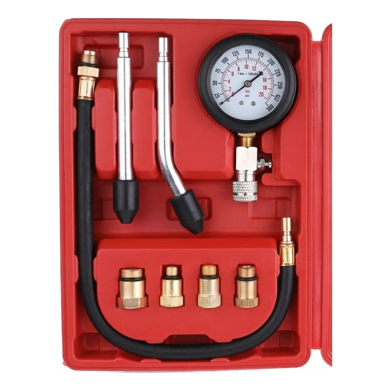 Kit Medidor De Compresión Cilindro Auto Moto 300psi