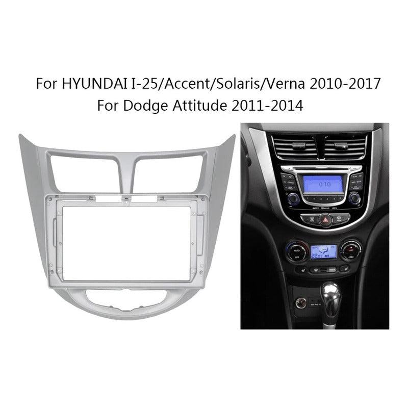Bisel Adaptador Hyundai Accent De 9 Pulgadas 2012/2017 Plateado