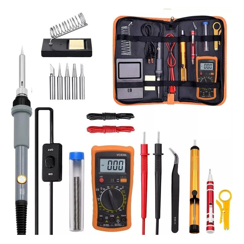 Kit Cautin Soldadura Accesorios 60w Temperatura Regulable