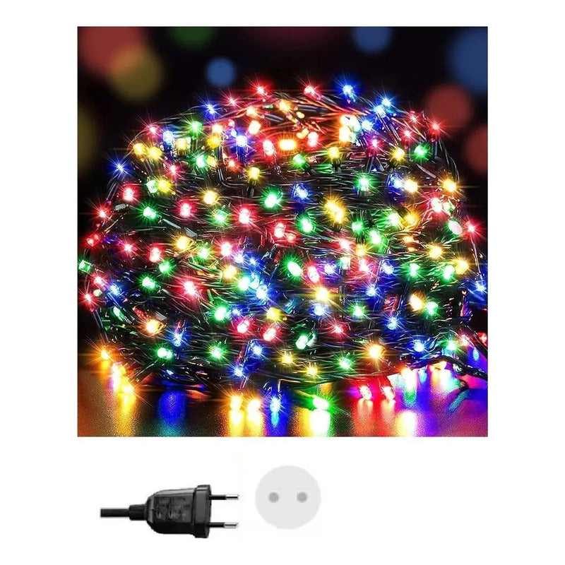Luces Navidad Corriente Guirnalda 10 Mts 100 Led Multicolor