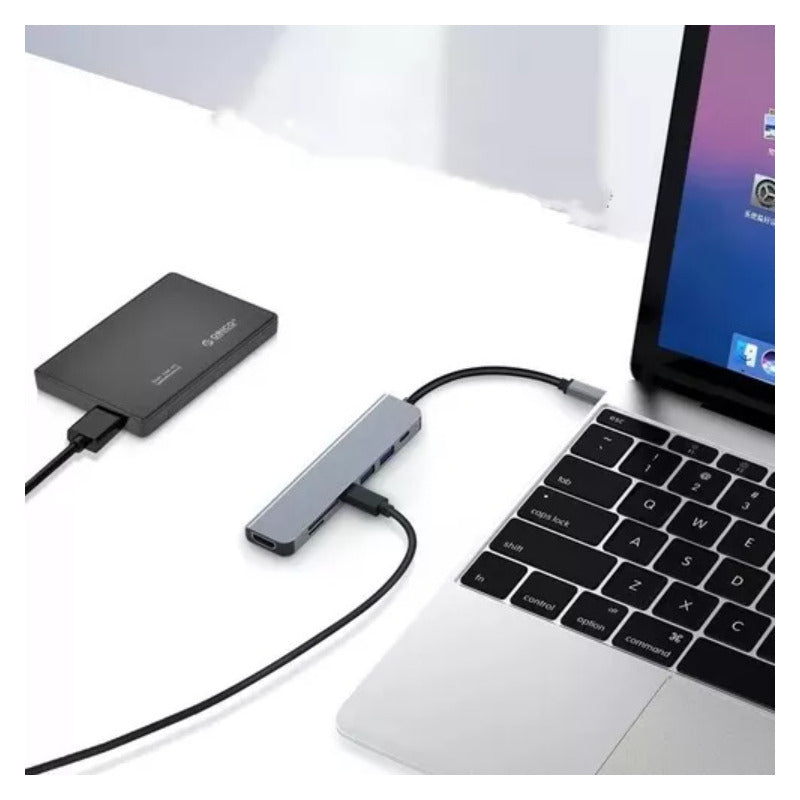 Hub 7 En 1 Usb C Usb 3 Hdmi 4k Pd Lan Rj45 Gigabit