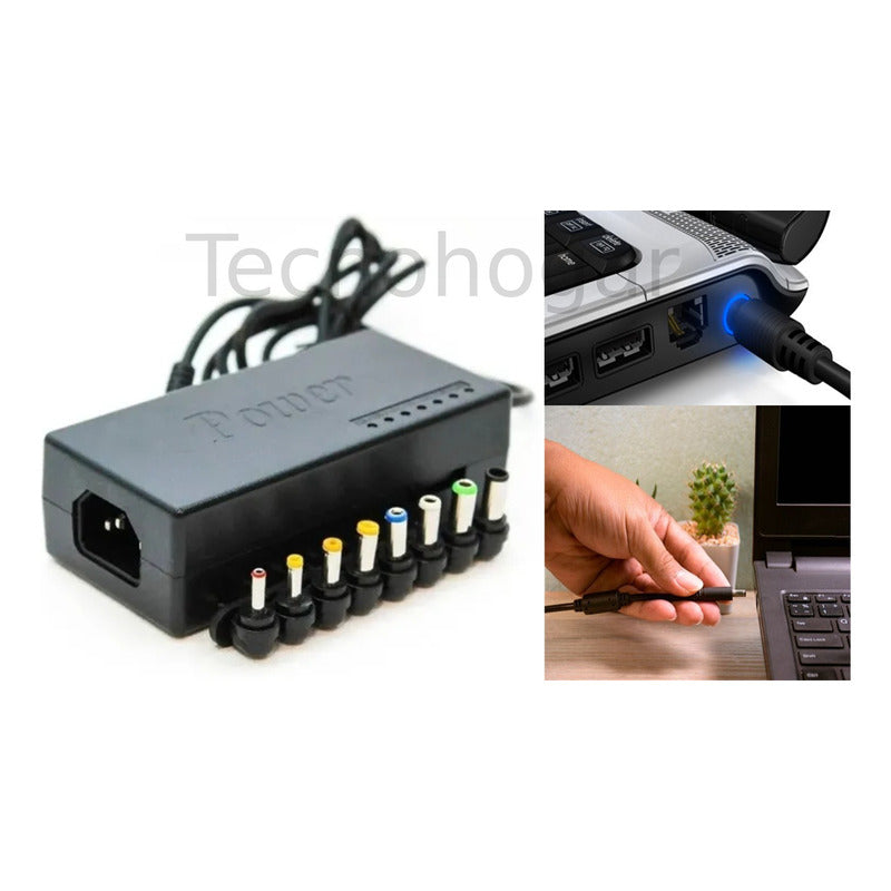 Cargador Universal Laptop Multimarca Regulable Negro