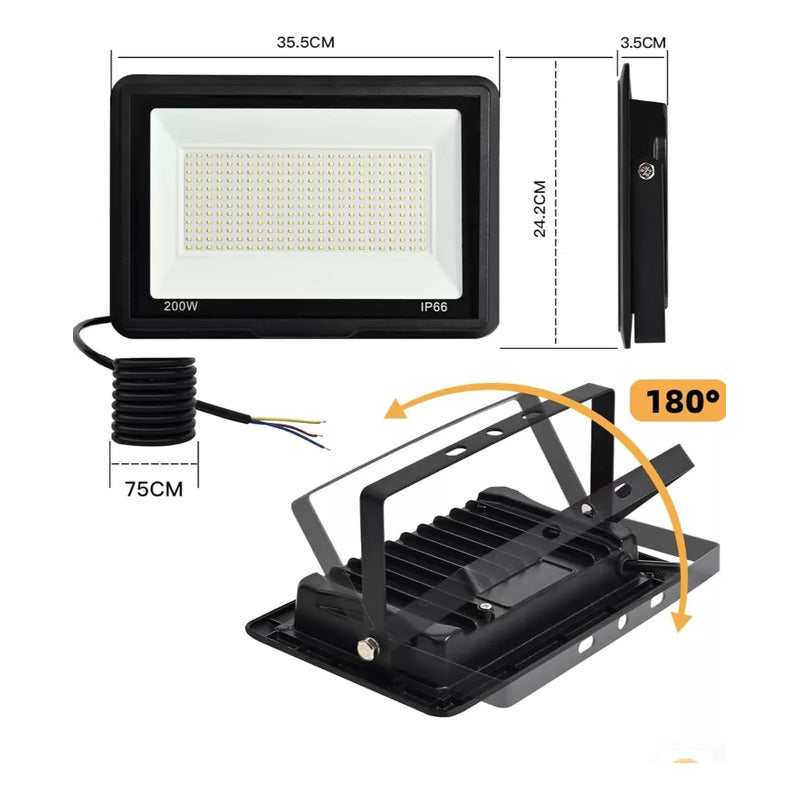 Foco Led Exterior Con Sensor Movimiento 200w Ip66