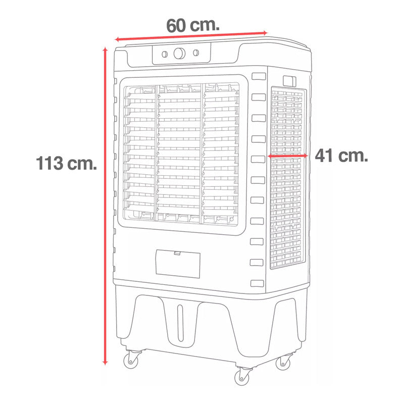 Enfriador De Aire 60 Litros Industrial Aire Evaporador Gris
