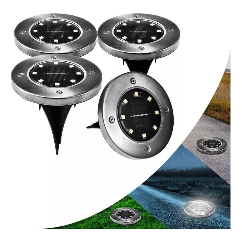 4 Luces Estaca Empotrables Solares Impermeables