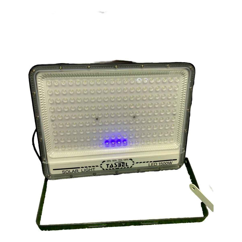 Pack X2 Reflector Solar 1500w Con Panel Separado Y Control Negro Blanco Frío