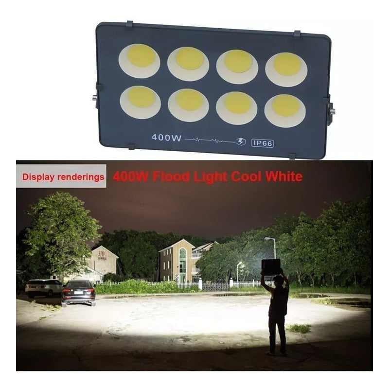 Foco 400w Resististe A La Lluvia Led Blanco Frio Con Soporte