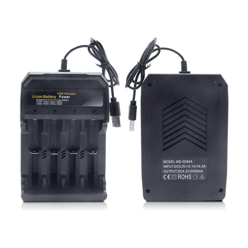Cargador Para 4 Baterías Li-ion 18650 Inteligente, 1.2a Max