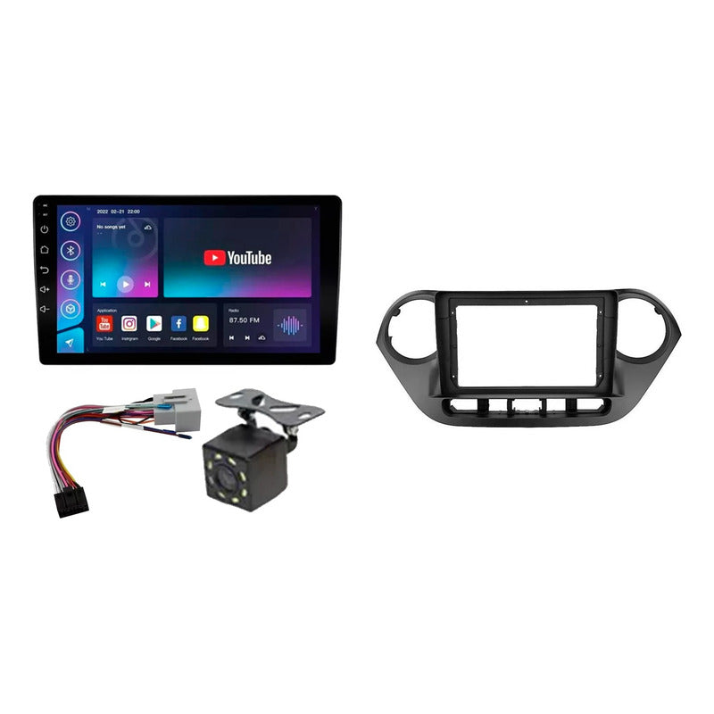 Bisel Hyundai I10 2014 Up + Pantalla Radio Android 9 PuLG Negro