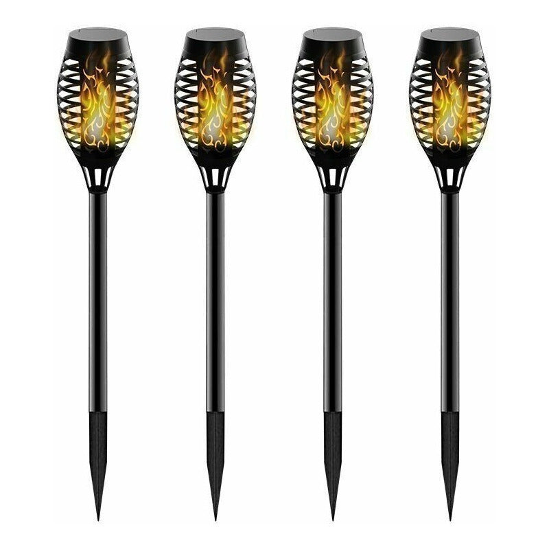 Antorcha Fuego Led Estaca Solar Carga Automática Lluvia