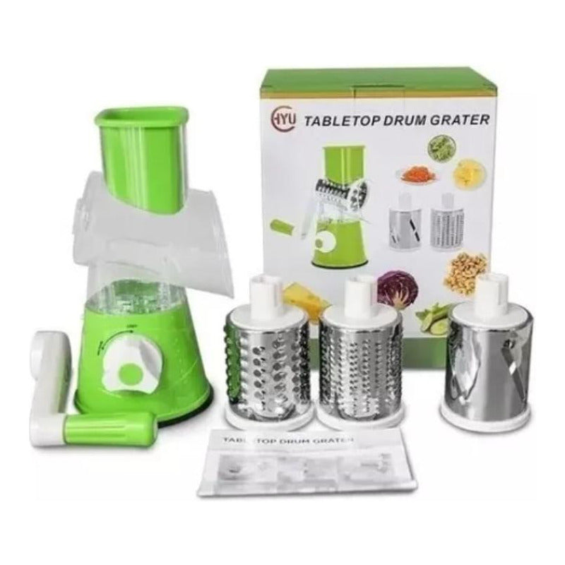 Rebanador Rayador Cortador De Queso Vegetales Frutas Verde