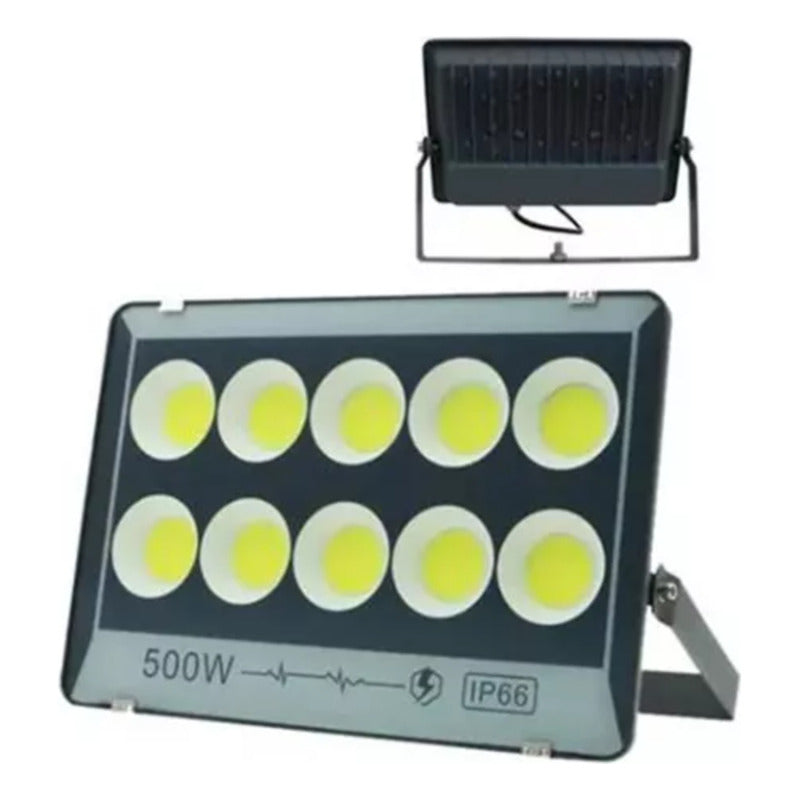 Foco Reflector Tecnohogar Proyector Led 500w Estadio Gris Blanco