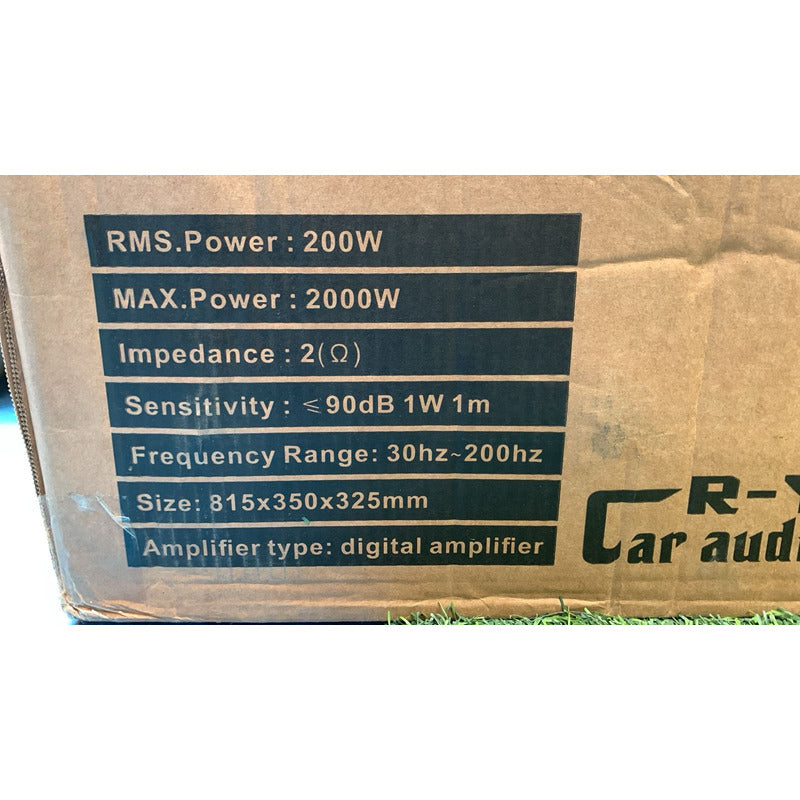 Subwoofer Doble Amplificado 2000w 10pul + Cable De Instalac Negro