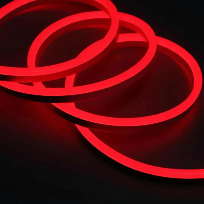 Cinta Led Neon Luz 5mts Flexible Transformador 12v Decoracio Rojo