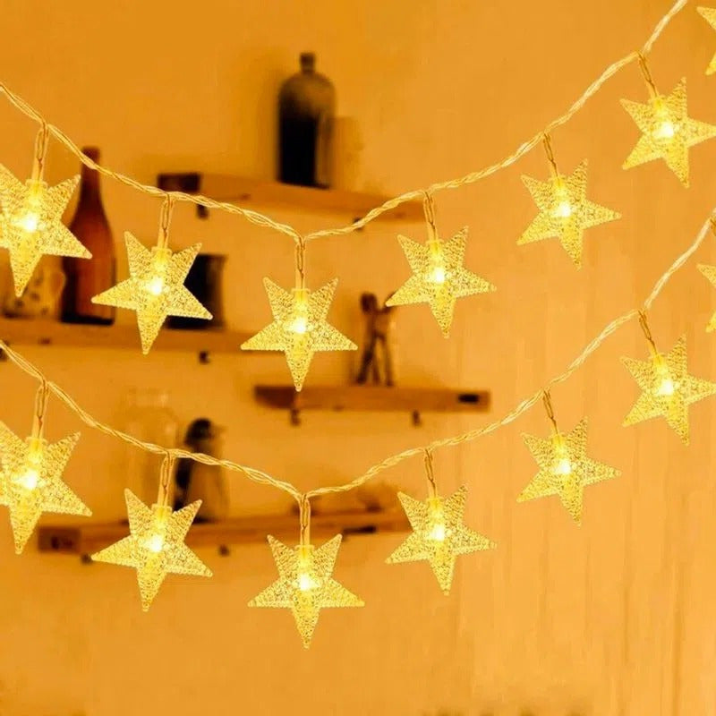 Estrellas Led Luces Solar Guirnalda De Navidad Cinta Lineal