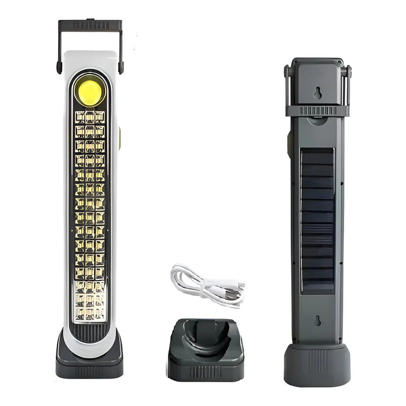 Kit Solar: Kit Camping Luz Emergencia Cargador Usb 3 Ampolletas Blanco + 2 Lámparas 45 Led Sol Blanco