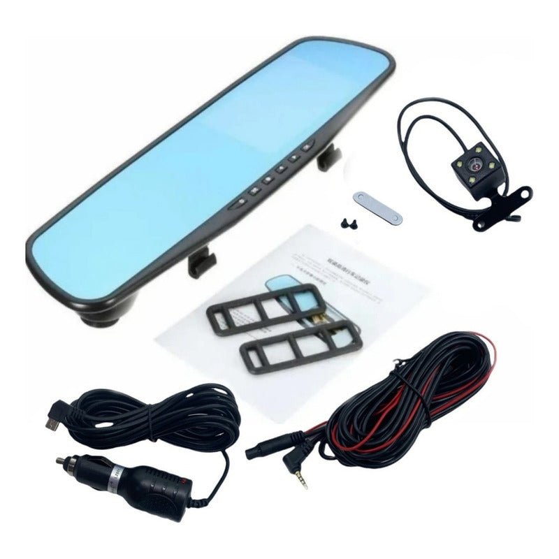 Espejo Retrovisor Con Cámara Retroceso Y Frontal Hd