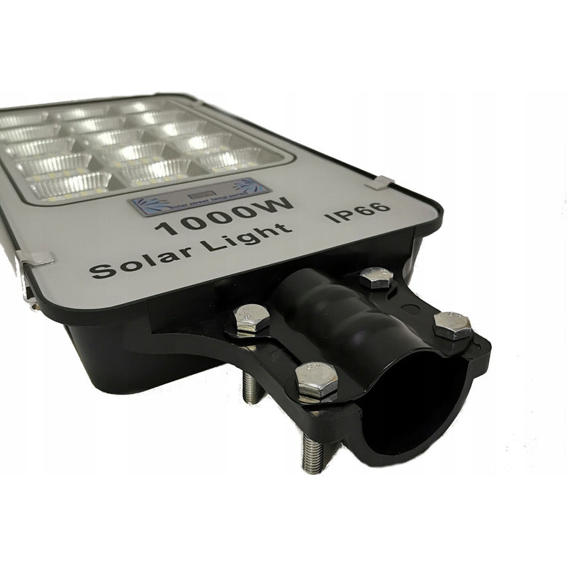 X2 Focos Solares Alta Potencia 1000w Exterior Con Poste Negro Blanco Frío