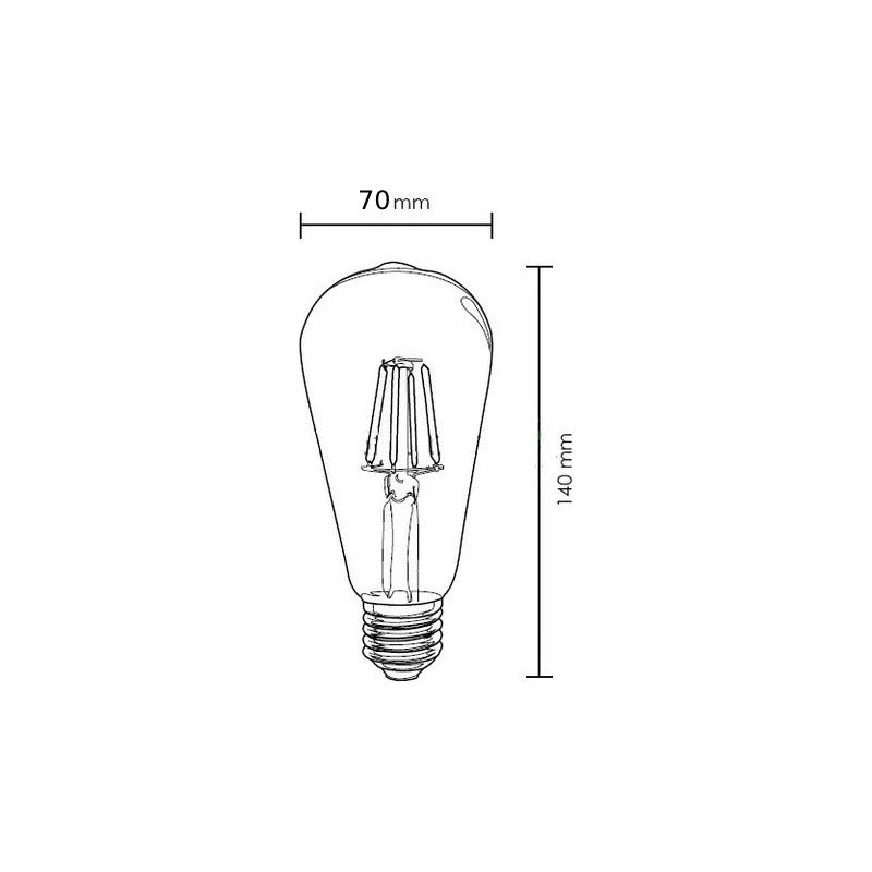 Pack X10 Ampolleta Led Vintage Filamento Cálida Ahorradora
