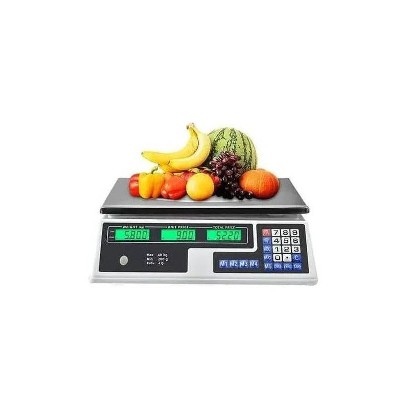 Balanza Pesa Digital Negocio 40kilos Recargable O 220v Gris Oscuro