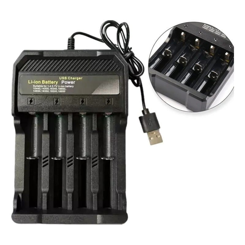 Cargador Para 4 Baterías Li-ion 18650 Inteligente, 1.2a Max