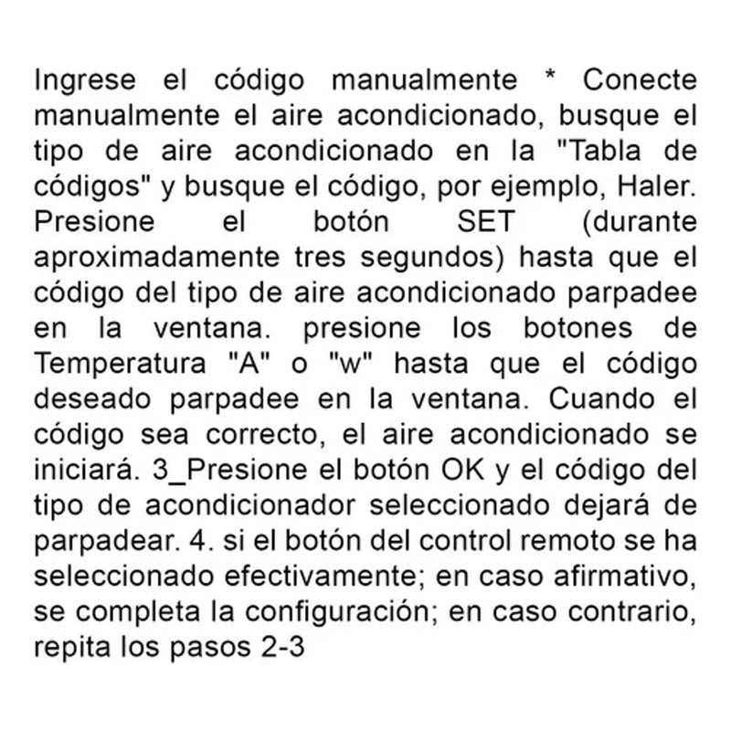 Control Remoto De Aire Acondicionado Universal K 1028e